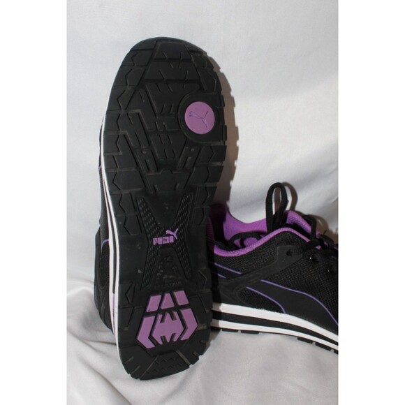 NEW Puma Fuse Knit Womens Sz 8.5 M Black Purple Low Work Sneakers ASTM Comp Toe - Picture 5 of 5